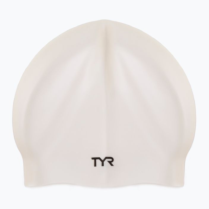 TYR Силиконова шапка за плуване без намачкване бяла LCS
