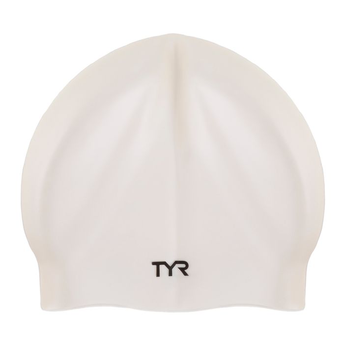 TYR Силиконова шапка за плуване без намачкване бяла LCS 2