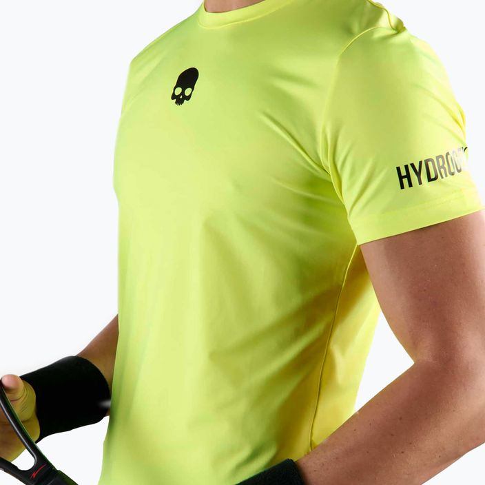 Мъжка тениска за тенис HYDROGEN Basic Tech Tee във флуоресцентно жълто 3