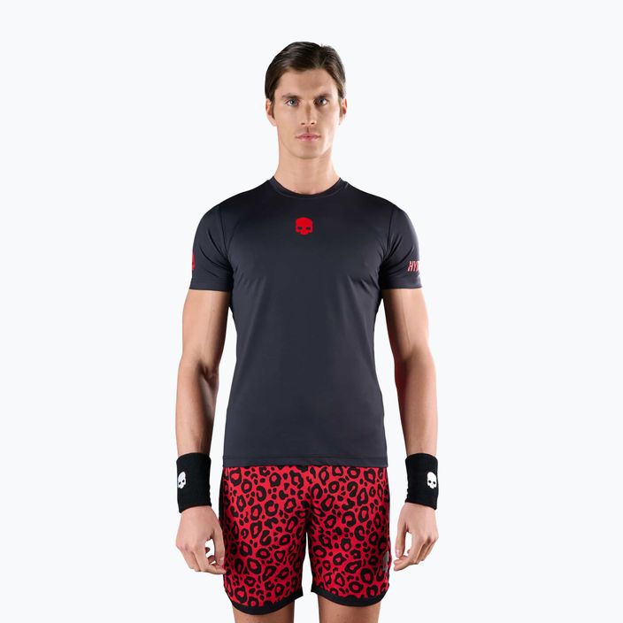 Мъжка тениска за тенис HYDROGEN Panther Tech Tee black/red