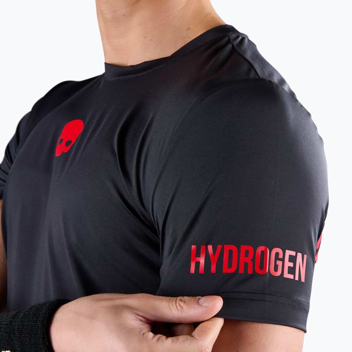 Мъжка тениска за тенис HYDROGEN Panther Tech Tee black/red 4