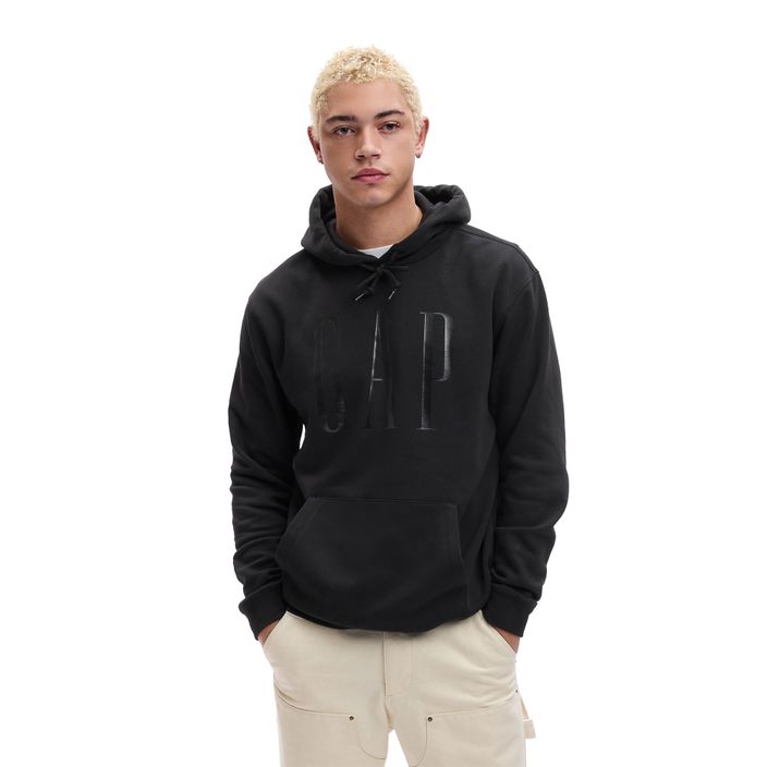 Мъжки суитшърт GAP Shine Logo Hoodie true black 2