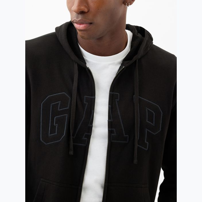 Мъжки суитшърт GAP Heritage French Terry Fullzip Logo true black 4