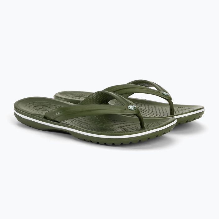 Crocs Crocband Flip армейско зелено/бяло джапанки 4