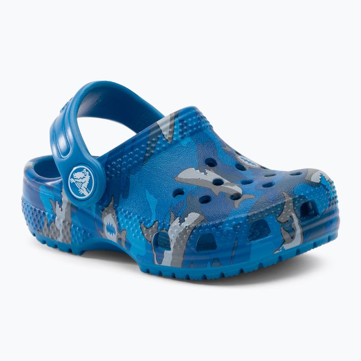 Детски джапанки Crocs Classic Shark Clog prep blue 2
