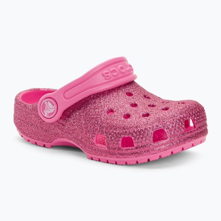 Детски джапанки Crocs Classic Glitter Clog T pink lemonade