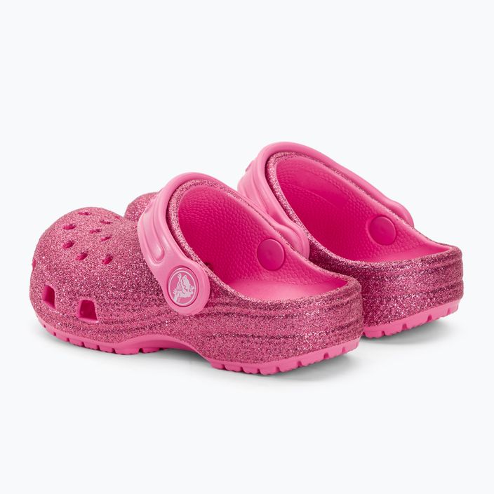 Детски джапанки Crocs Classic Glitter Clog T pink lemonade 4