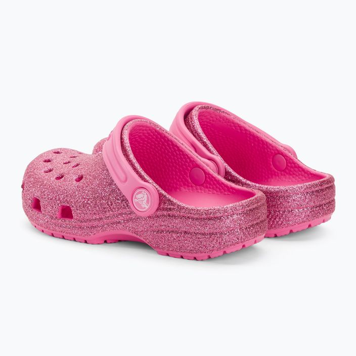 Детски джапанки Crocs Classic Glitter Clog pink lemonade 4