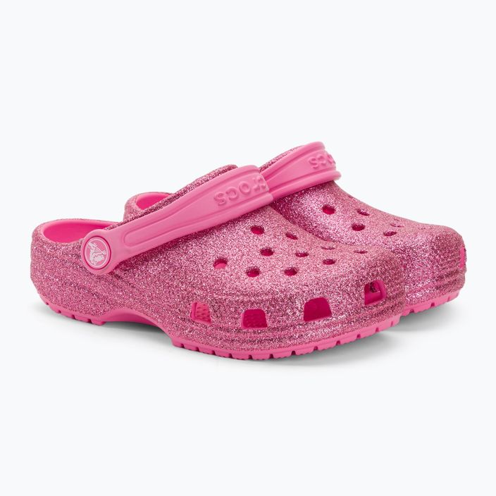 Детски джапанки Crocs Classic Glitter Clog pink lemonade 5