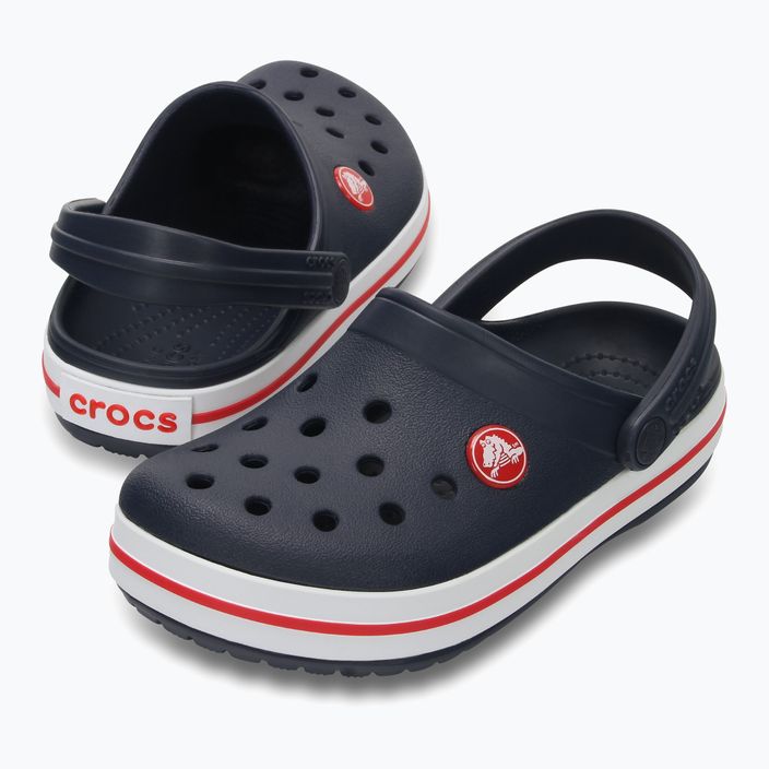 Детски джапанки Crocs Crocband Clog в тъмносиньо/червено 9