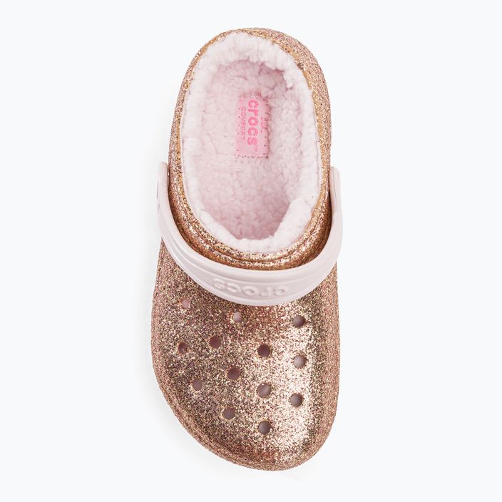 Детски джапанки Crocs Classic Lined Glitter Clog gold/barely pink 7