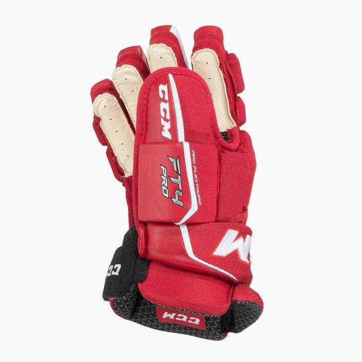 CCM JetSpeed FT4 Pro SR червени/бели ръкавици за хокей 3