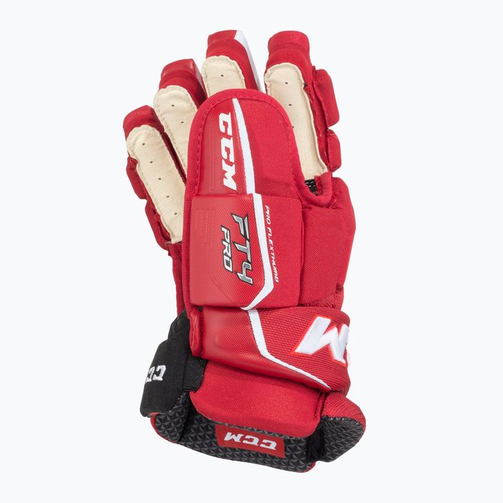 Детски хокейни ръкавици CCM JetSpeed FT4 JR червено/бяло 3