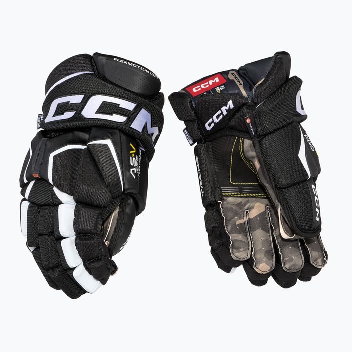 Детски хокейни ръкавици CCM Tacks AS-V Pro YTH black/white 2