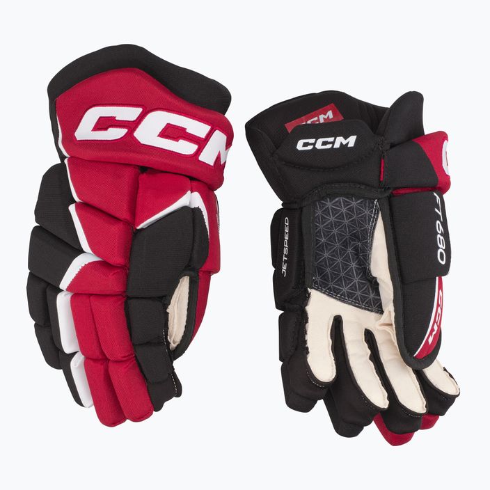 Ръкавици за хокей CCM JetSpeed FT680 SR черни/червени/бели 2