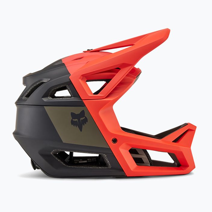 Fox Racing Proframe RS Nuf оранжева каска за велосипед с пламък 7