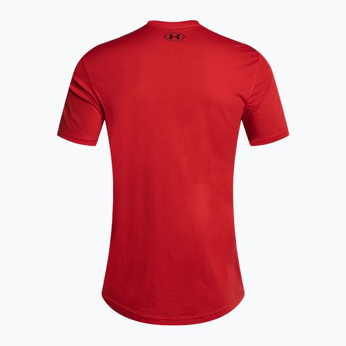 Мъжка тениска за тренировки Under Armour Sportstyle Left Chest SS червено/черно 5