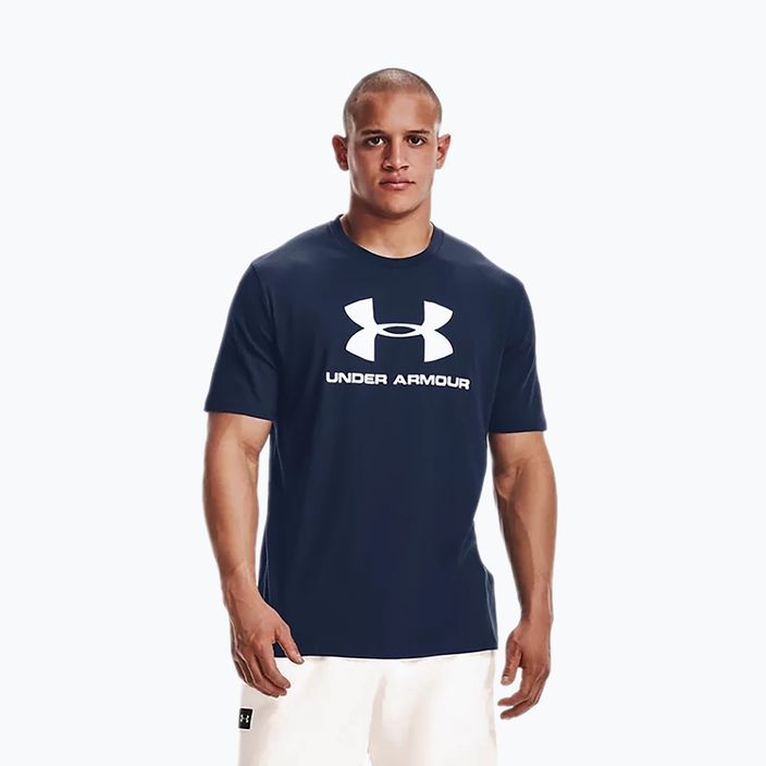 Under Armour UA Sportstyle Logo SS мъжка тениска за тренировки тъмносиня 1329590 3