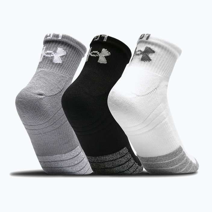 Under Armour Heatgear Quarter спортни чорапи 3 чифта сиво/черно/бяло 1353262 2