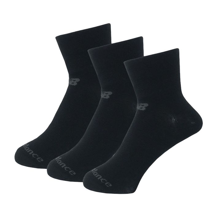 New Balance Performance Памучни плоски плетени чорапи за глезена 3 чифта черни 2
