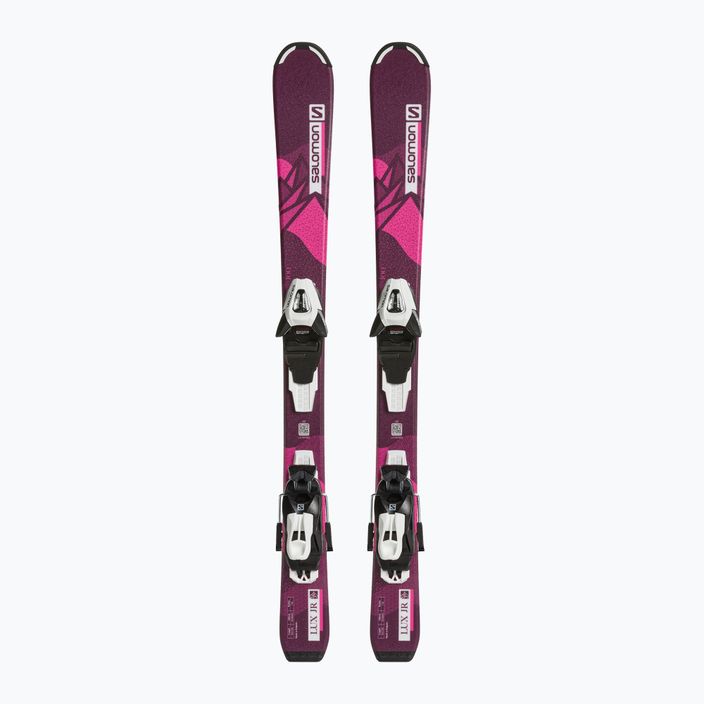 Детски ски за спускане Salomon Lux Jr S + C5 bordeau/pink