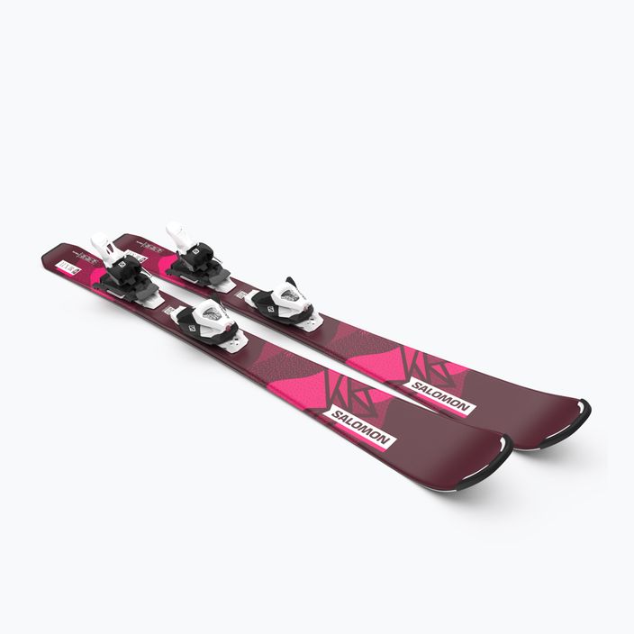 Детски ски за спускане Salomon Lux Jr S + C5 bordeau/pink 8