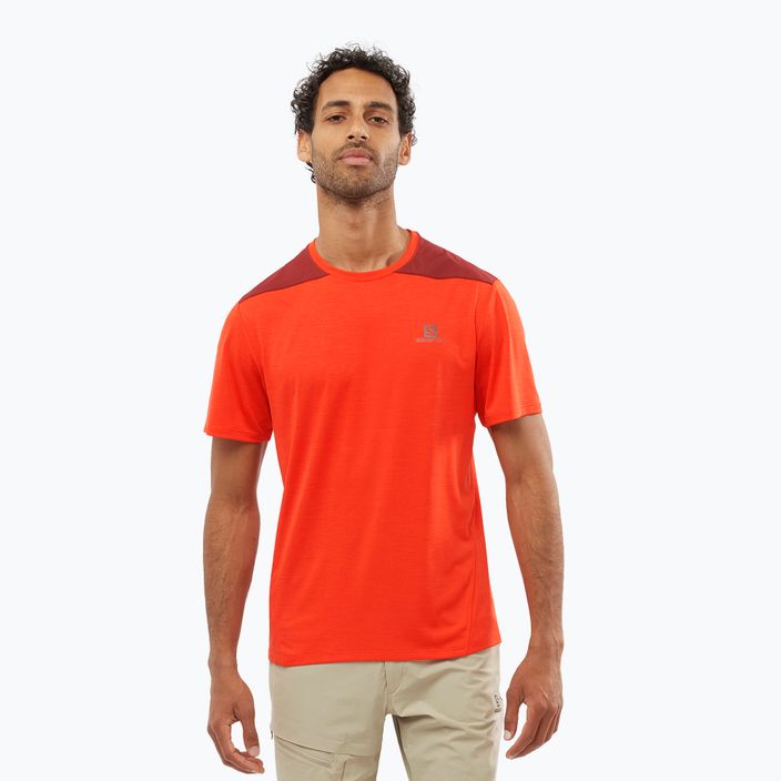 Salomon Outline SS мъжка тениска за трекинг червена LC1715200