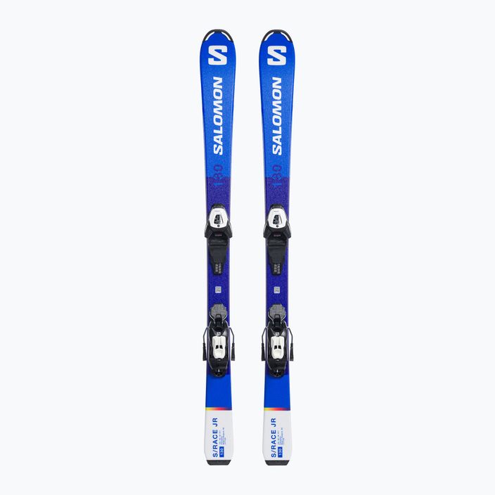 Детски ски за спускане Salomon S Race MT Jr. + L6 синьо L47041900