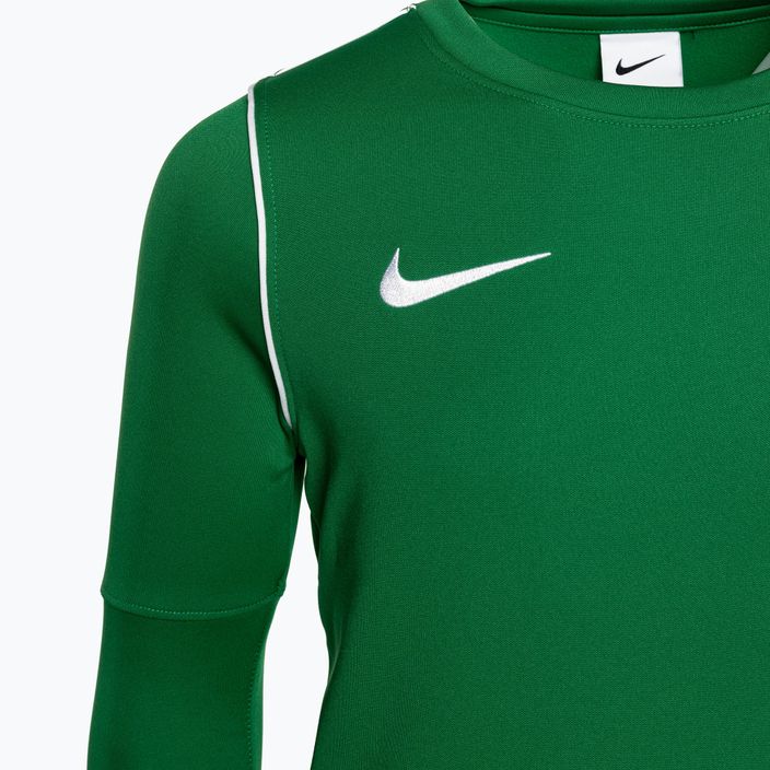 Детски футболен суитшърт Nike Dri-FIT Park 20 Crew борово зелено/бяло 3