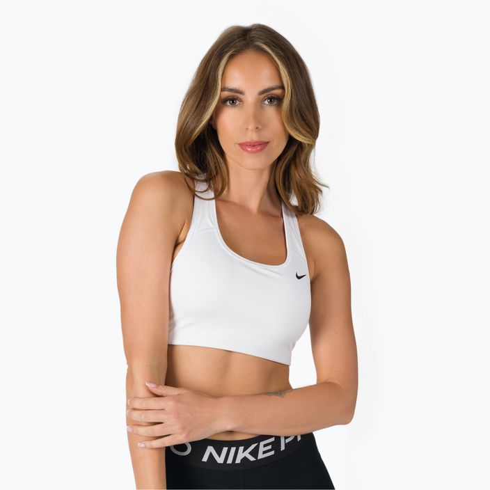 Nike Dri-FIT Swoosh фитнес сутиен бял BV3630-100