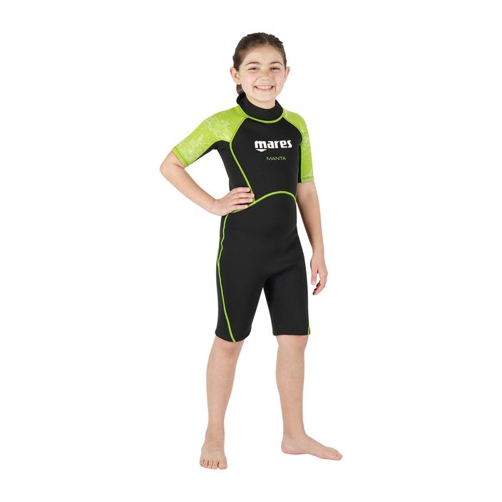 Детски бански костюм Mares Shorty Manta 2 mm черно-зелен 412460 2