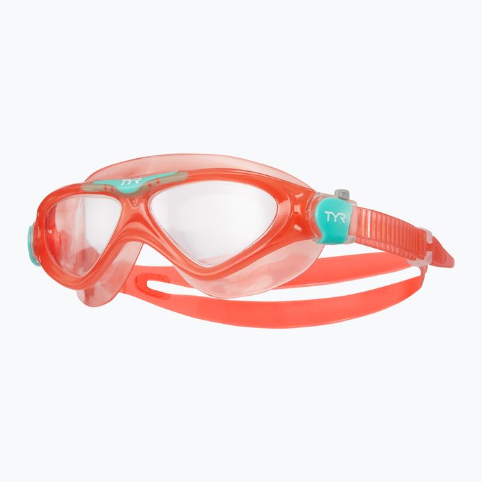 Маска за плуване TYR Rogue clear/coral/turquoise