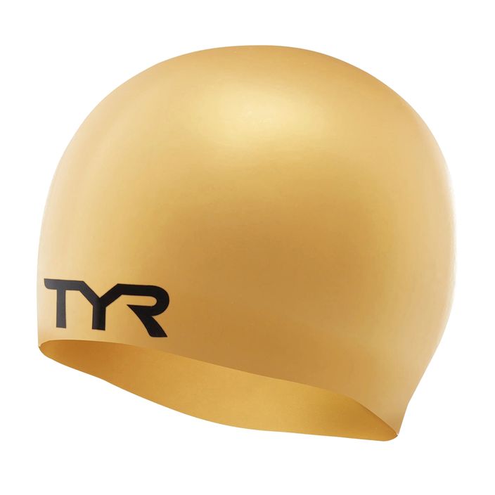 Шапка за плуване TYR Wrinkle Free gold 2