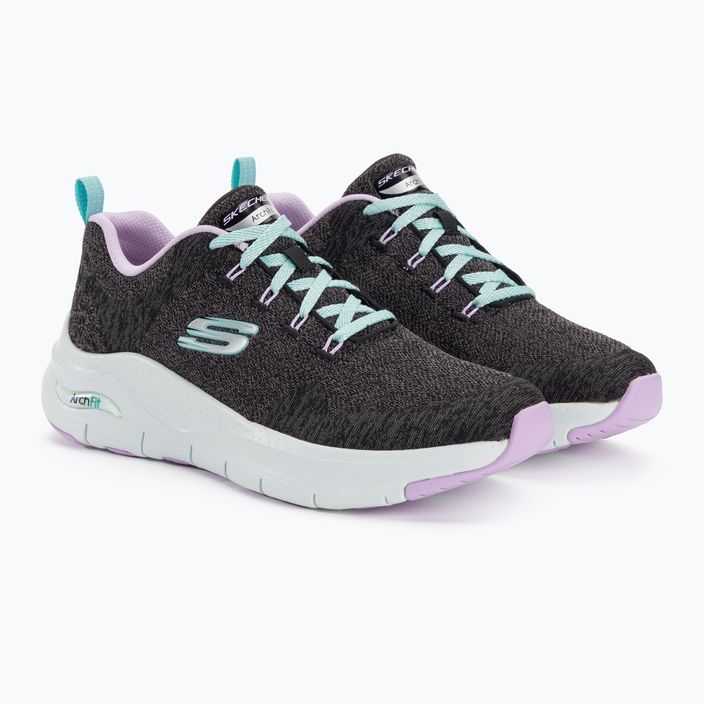 Дамски обувки за тренировка SKECHERS Arch Fit Comfy Wave black/lavender 4