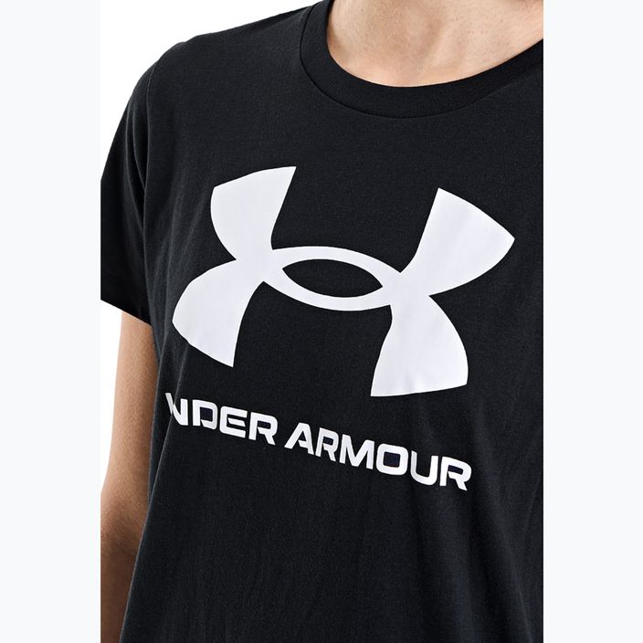 Under Armour Rival Logo дамска тениска черно/бяло 4