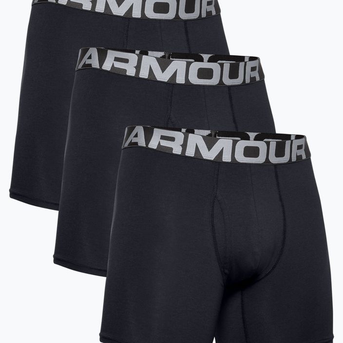 Мъжки боксерки Under Armour Charged Cotton 6 in 3 Pack черни UAR-1363617001 6