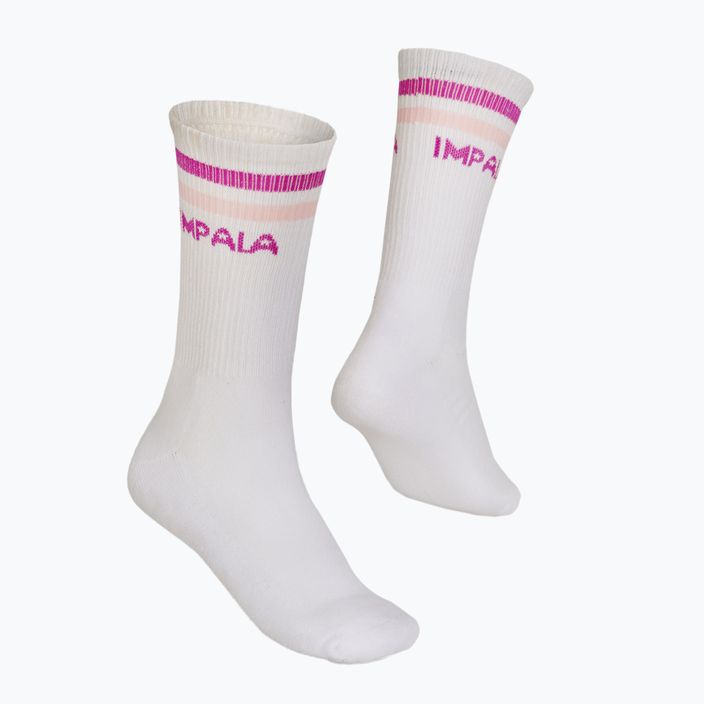 IMPALA Дамски чорапи на райета 3 чифта бели IM787000 2