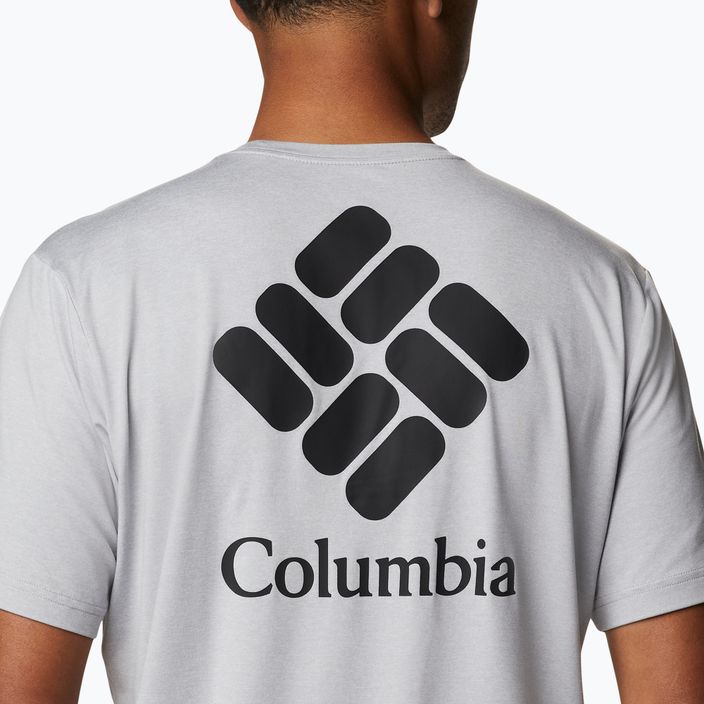Мъжка тениска за трекинг Columbia Tech Trail Graphic Tee сива 1930802 3