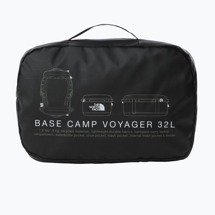 The North Face Base Camp Voyager Duffel 32 л черна/бяла пътна чанта 7