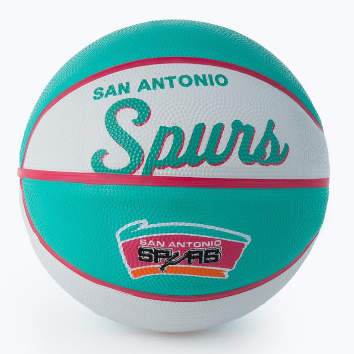 Wilson NBA Team Retro Mini баскетболна топка San Antonio Spurs синя WTB3200XBSAN