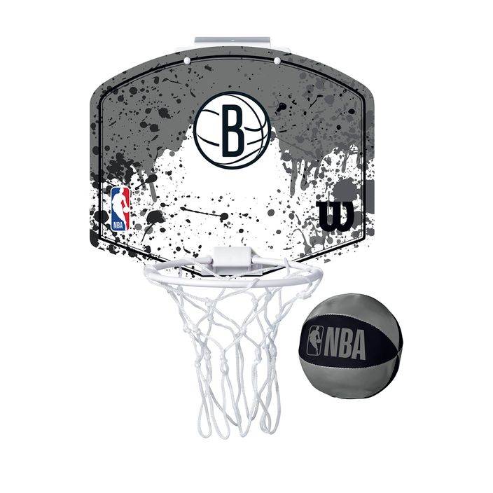 Wilson NBA Team Mini Hoop Brooklyn Nets баскетболен комплект черен 2