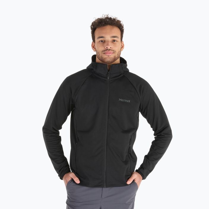 Мъжки потник Marmot Leconte Full Zip Hoody от полар черен