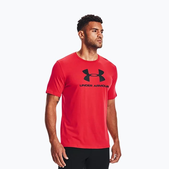 Under Armour UA Sportstyle Logo SS мъжка тениска за тренировки червена 1329590 3