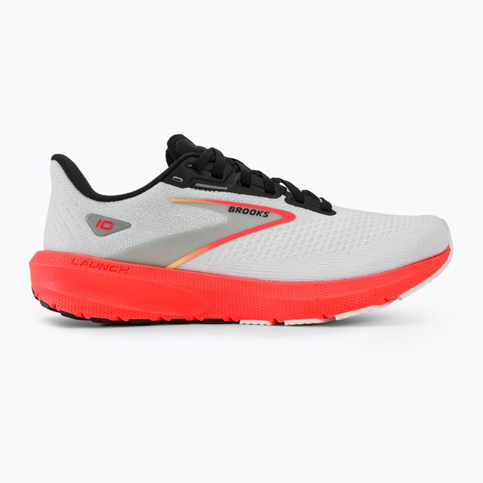 Brooks Launch 10 мъжки обувки за бягане бяло/черно/огнено коралово 2