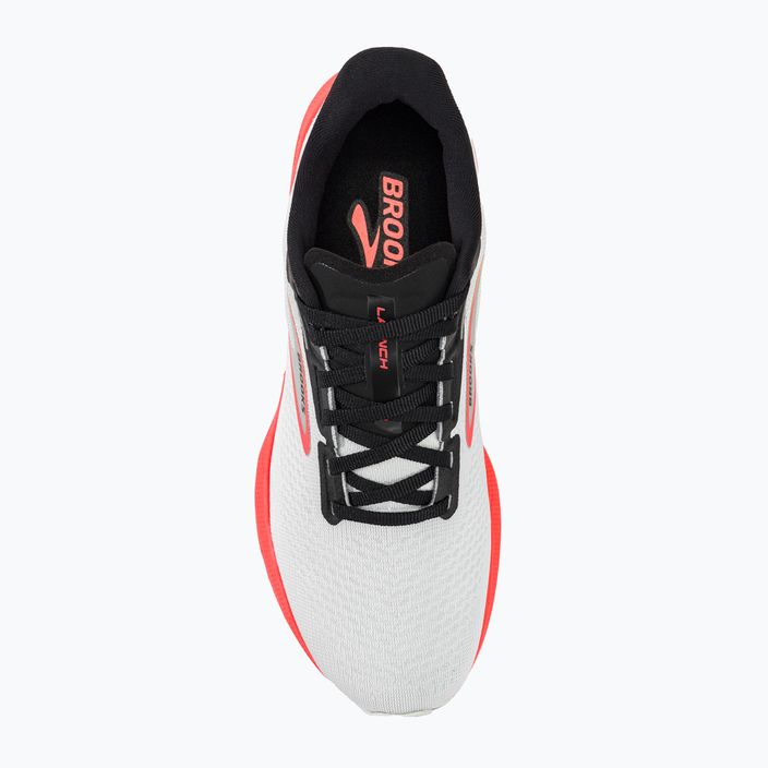 Brooks Launch 10 мъжки обувки за бягане бяло/черно/огнено коралово 5