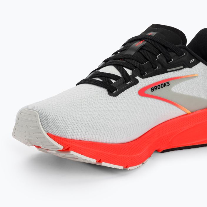 Brooks Launch 10 мъжки обувки за бягане бяло/черно/огнено коралово 7