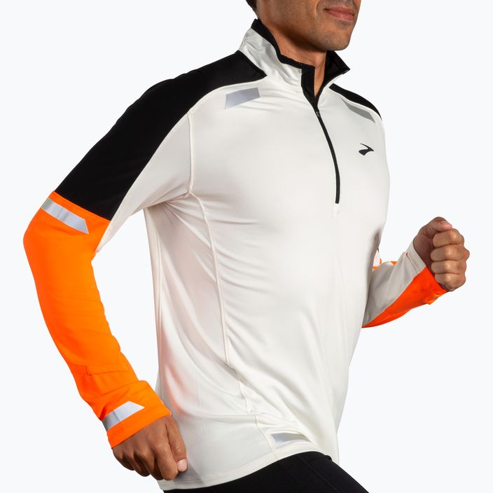 Мъжки потник за бягане Brooks Run Visible 1/2 Zip 2.0 ecru/fluoro flash/black 3