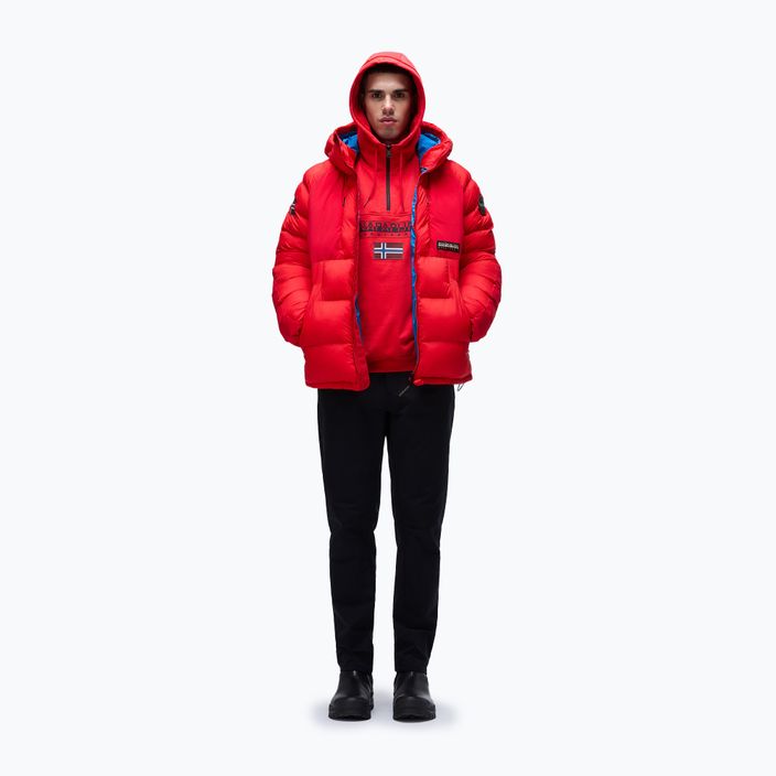 Мъжки суитчър Napapijri Burgee Half Zip Hooded 2.0 red goji 2