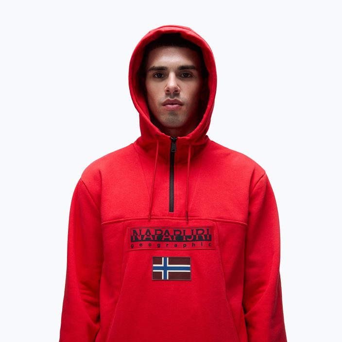 Мъжки суитчър Napapijri Burgee Half Zip Hooded 2.0 red goji 4