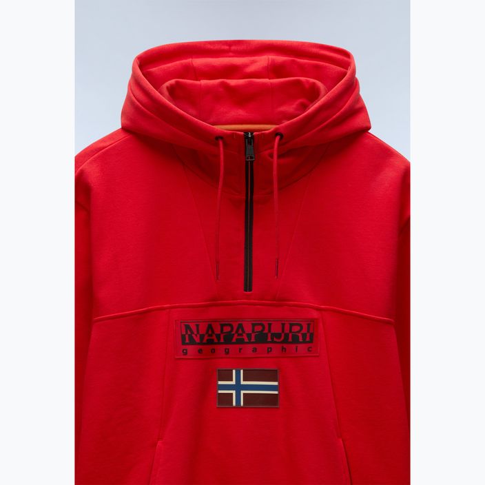 Мъжки суитчър Napapijri Burgee Half Zip Hooded 2.0 red goji 7